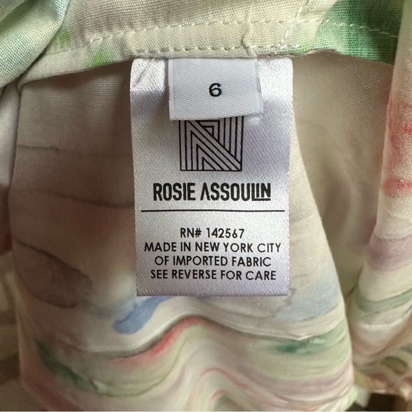 Rosie Assoulin White Watercolor Print Cotton-blend Midi Skirt - Picture 7 of 8